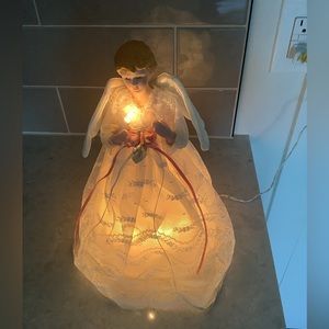 Vintage porcelain head lighted tree Angel